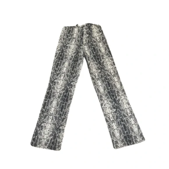 Snakeskin Print High Waist Crop Kick Flare Pants | Size XS/S - Picture 3 of 7
